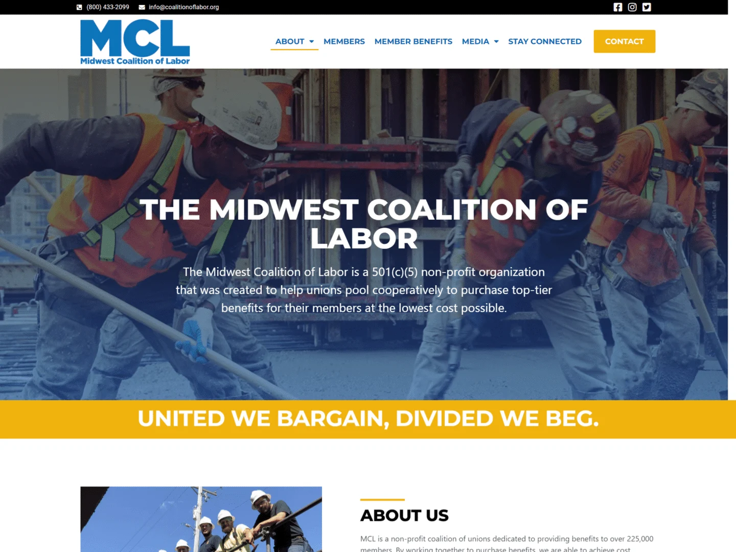 National Coalition of Labor website screenshot