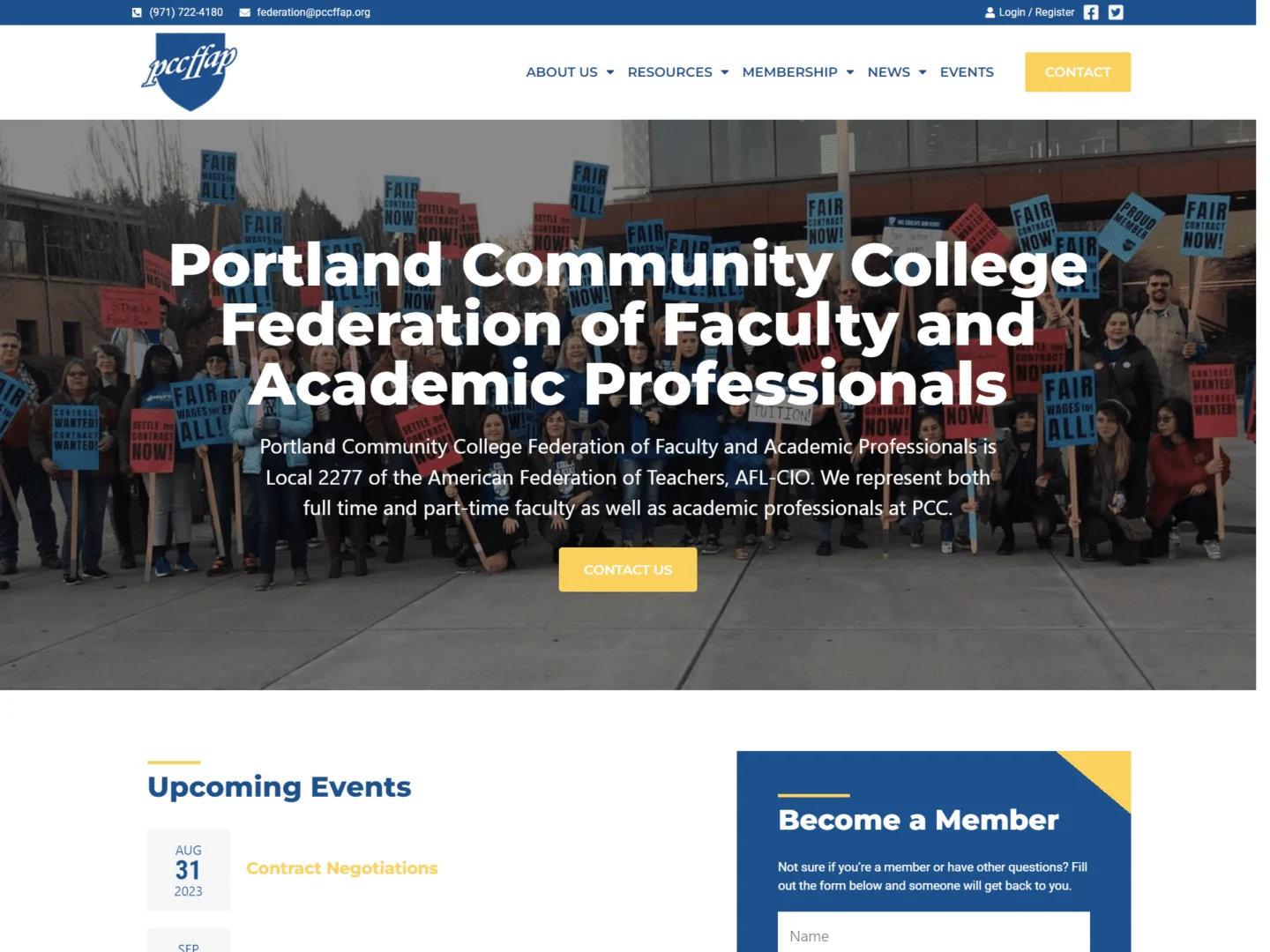 PCCFFAP website screenshot
