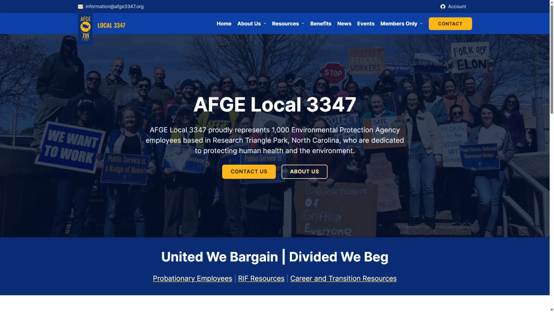 AFGE Local 3347 website screenshot