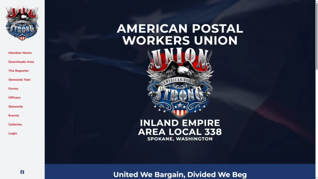 APWU Local 338 website screenshot