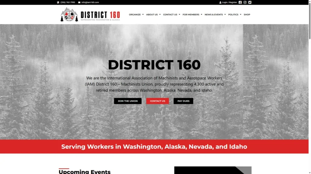 IAM District 160 website screenshot