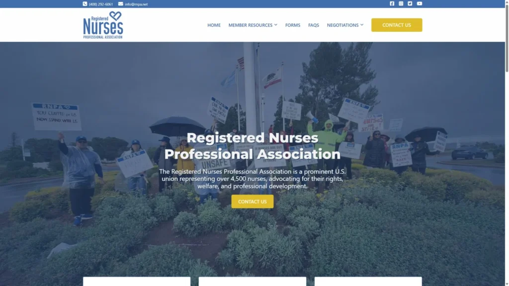RNPA: Registered Nurses Professional Association website screenshot